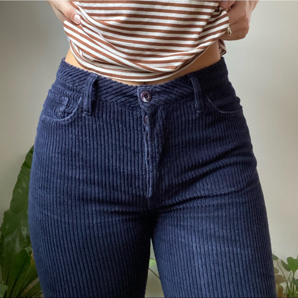 grlfrnd denim dark blue / navy cords straight leg jeans